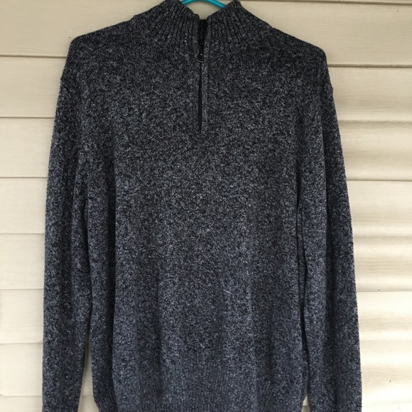 Mens long sleeve sweater with zipper up collar. - Picture 2 of 8